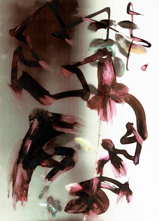 asemic calligraphy and plant